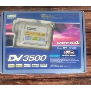 Mustek DV 3500 Digital Camcorder 4.0MP MPEG4 32MB 1.5in LCD Silver Vintage Y2K